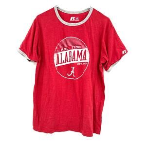 Russell Sport Size Large Alabama Roll Tide‎ Red Short Sleeve T-Shirt Tee Shirt